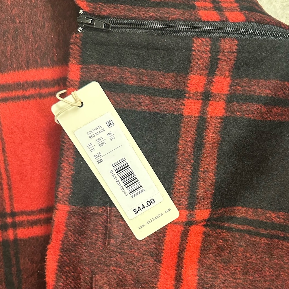 COPPER KEY Red and Black Plaid A-Line Skirt with pockets - Picture 2 of 6